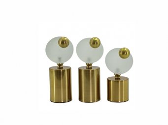 80661 3 l Set Dekoratif Obje Gold 10x24cm